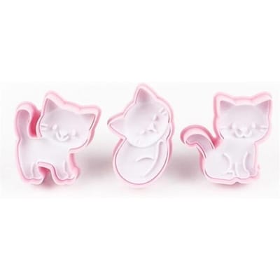 3 stuks/set DIY Taartdecoratie Vorm DIY Gebakssnijder Bakbenodigdheden Plastic Kat Koekjesvorm 3pcs white