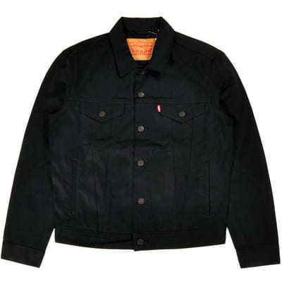 Levis Uni Kleur Casual Micro Logo Enkele Rij Knopen Jas Mannen Jassen Zwart 72334-0157 XS black