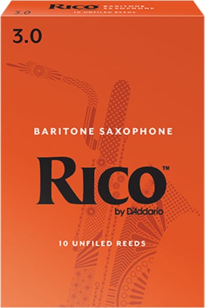 D'Addario Woodwinds RICO Baritone Sax 3 Box of 10 Reeds - Riet voor bariton saxofoon