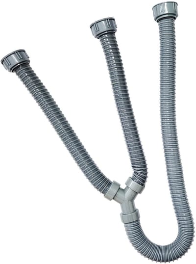 Dailygoods- Afvoerslang - Dubbel Uitbreidbaar - Flexibele Afvoerslang - 2 Vrouwelijke Aansluitingen - 80cm Hoofdafvoerslang - PVC Materiaal - Eenvoudig Te Installeren - Afvoerbuis
