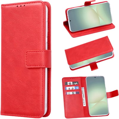 Casemania Hoesje Geschikt voor Samsung Galaxy A27 - Rood - Portemonnee Book Case