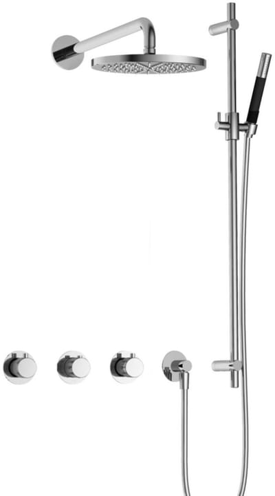 Hotbath Cobber X - CX7067 - Inbouw Regendoucheset - Chroom - 2 Stopkranen - Thermostatisch - Wandarm 40 cm - Hoofddouche 200 mm - Staafhanddouche - Glijstang 900 mm - Waterbesparend