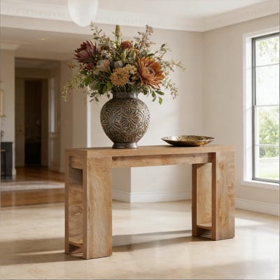 MIVRAY Consoletafel - Extra Lang En Smal Ontwerp - Voor Hal Woonkamer En Achter Bank - Hout Met Rustieke Uitstraling - Bruin