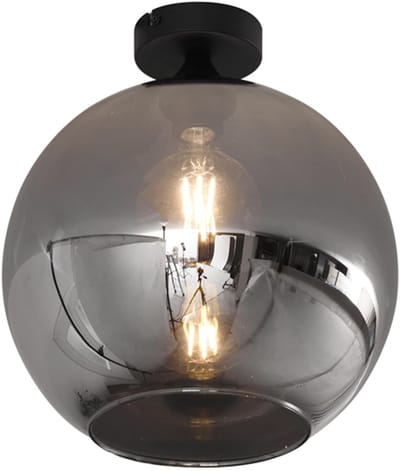 QAZQA sandra - Art Deco Plafondlamp - 1 lichts - Ø 30 cm - Zwart - Woonkamer | Slaapkamer | Keuken
