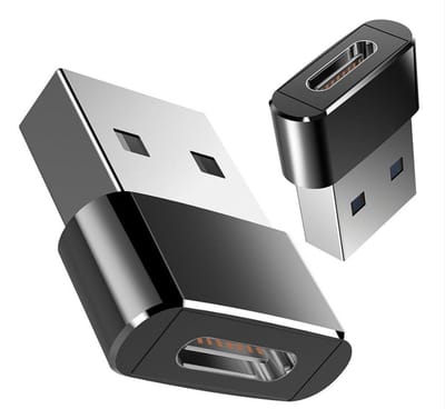 Set van 2 - USB-C naar USB-A Adapter - USB-A naar USB-C convertor - opzetstuk USB 3.1 to USB C HUB - Zwart