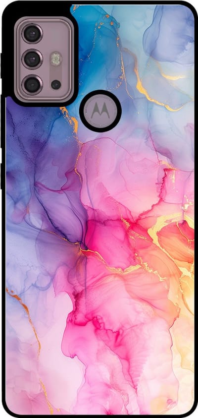 Smartphonica Telefoonhoesje Geschikt voor Motorola Moto G20 / G30 met marmer opdruk - TPU backcover case marble design - Regenboog geschikt voor Motorola Moto G20;Motorola Moto G30