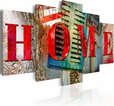 Schilderij - Home , multi kleur , 5 luik