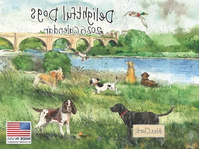 Hondenkalender 2026 - Maandkalender Honden - Agenda en Decoratie - Gelicentieerde Hondenafbeeldingen - 31.8 x 47 cm - Meerkleurig