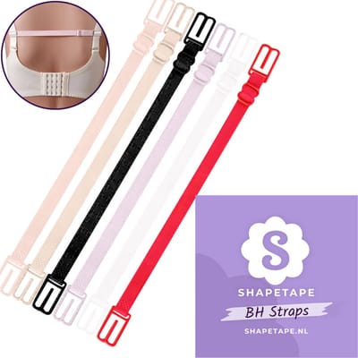 BH straps - Onzichtbare bh bandjes - Shapetape - Extra comfortabel - 6 stuks - Zwart, Wit, Beige - verstelbaar - BH clip achterkant - BH bandjes transparant - BH accessoires - BH verlengstuk - BH Clips - Bh lage rug - bh strtapless
