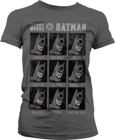 DC Comics Batman Dames Tshirt -S- The Many Moods Of Batman Grijs