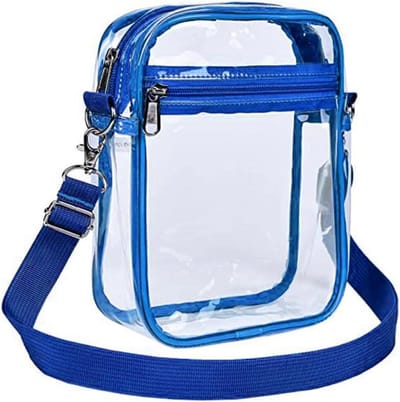 Transparante Tas - Schoudertas Portemonnee - Evenementen Bezoeken - Stadion Goedgekeurd - 20 x 15 cm - Blauw