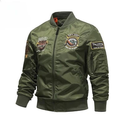 Printemps et automne nouvelle veste de pilote Air Force MA1 pour hommes, uniforme de baseball brodé de l'industrie lourde, veste de travail de grande taille, veste tendance XXXL gray
