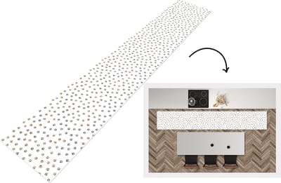 Keukenloper - Loper keuken - Katten - Pootafdruk - Huisdieren - Patronen - 300x50 cm - Keukenloper vinyl
