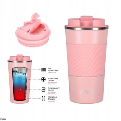 Nils Camp Thermosbeker 510ml Roze - Comfortabele Grip