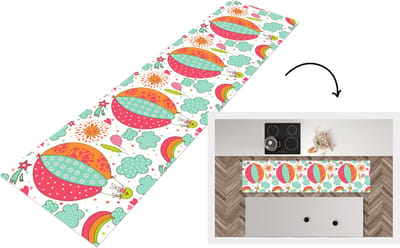 Keukenloper - Loper keuken - Konijn - Patroon - Baby - 200x50 cm - Keukenloper vinyl
