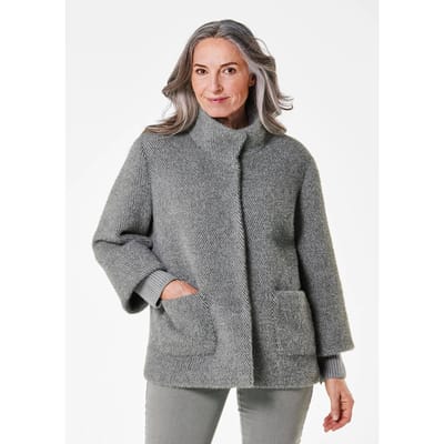 Modieus jack met gebreide manchetten - grijs - Gr. 38 van Goldner Fashion