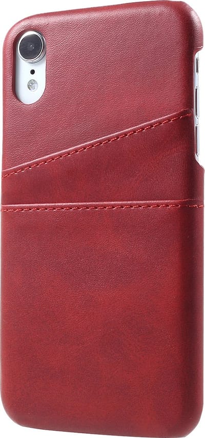 Peachy Duo Cardslot Wallet Portemonnee geschikt voor iPhone XR Hoesje - Rood Pasjes
