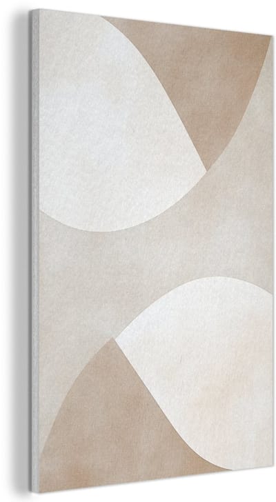 Akoestisch wandpaneel 60x90 cm - Vilt schilderij Bruin - Japandi - Abstract - Akoestische panelen - Geluidsdempende wanddecoratie - Geluidsisolatie woonkamer - Muurdecoratie geluidspanelen