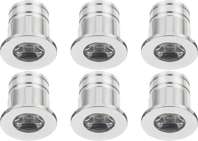 LED Veranda Spot Verlichting 6 Pack - Velvalux - 3W - Warm Wit 3000K - Inbouw - Rond - Mat Zilver - Aluminium - Ø31mm