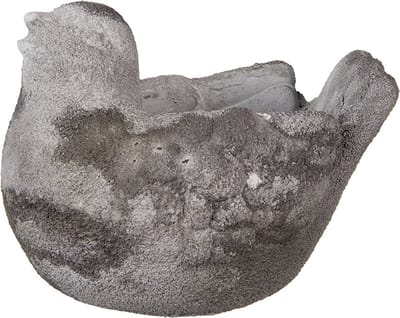 Clayre & Eef Bloempot Vogel 18x12x13 cm Grijs Steen