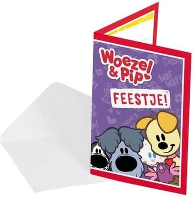 16x Woezel en Pip themafeest uitnodigingen - Kinderfeestje/verjaardag artikelen