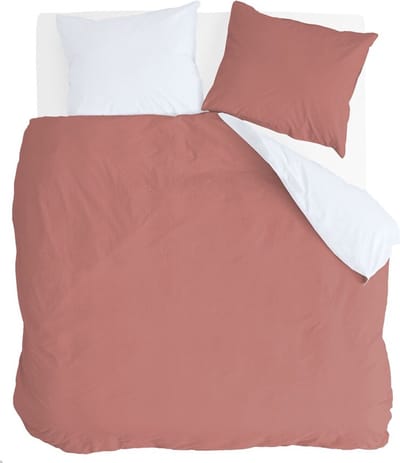 Byrklund Dekbedovertrek Side Way - 200x220 - 100% Katoen - Terra / Wit