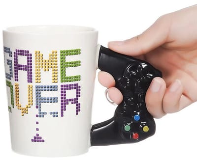 WiseGoods Premium 400ML Koffiemok Game Over – Keramiek - Mokken – Gaming Mok Met Controller Handvat - Theemok - Cadeau - Gamen