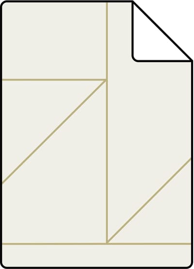 Proefstaal Origin Wallcoverings behang grafische lijnen beige en goud - 26,5 x 21 cm - 347720-S