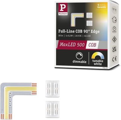 ' Paulmann 71113 MaxLED 500 LED-strip, volledig COB-hoekmodel, 0 m, 0,35 W, 1000 lm/m, 2133 LED's/m, instelbaar wit, uitbreidbare LED-strip'