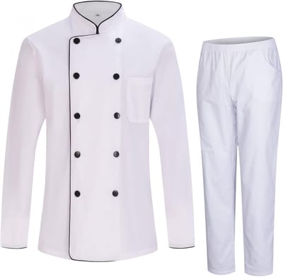 Koks Kleding - Uniform Set - Keuken Werk - Ademend Materiaal - Zwart