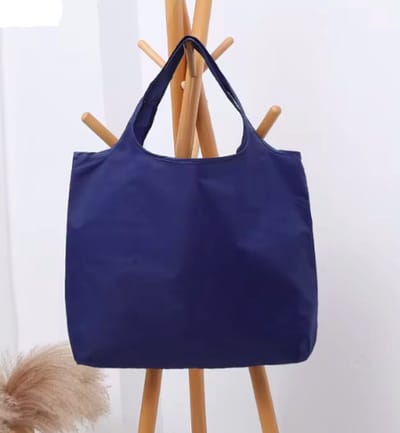 boodschappentas, Shopper strandtas herbruikbaar en opvouwbaar groot formaat kleur navy