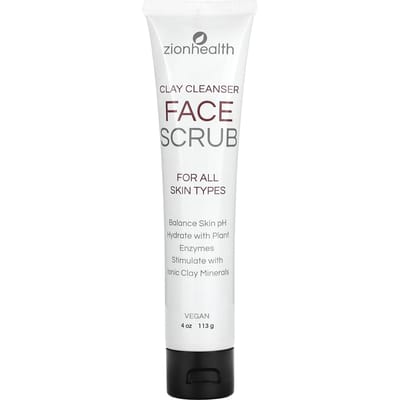Adama Minerals, Facial Exfoliator, Natural Clay Cleanser, 4 fl oz (120 ml) white