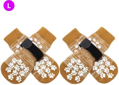 Livano Hondenschoenen Pootbeschermer - Hondenschoenen - 4 Stuks - Hondenschoentjes - Pootbescherming Hond - Waterbestendig - Geel L