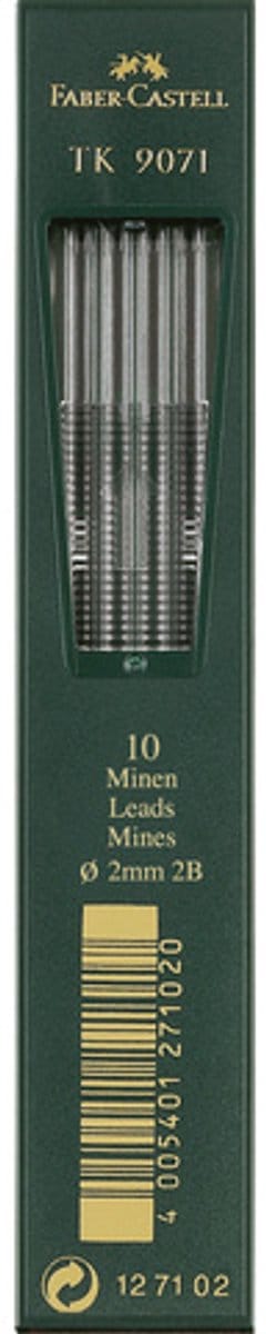 Faber-Castell potloodstiftjes - TK9071 - 2,0mm - 2B - 10 stuks - FC-127102