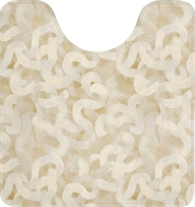 WC mat met uitsparing 55x60 cm - Antislip - Abstract - Lijnen - Beige - Toiletmat met uitsnijding - Vloermat - Douchemat - Toilet tapijt - Toiletmatten
