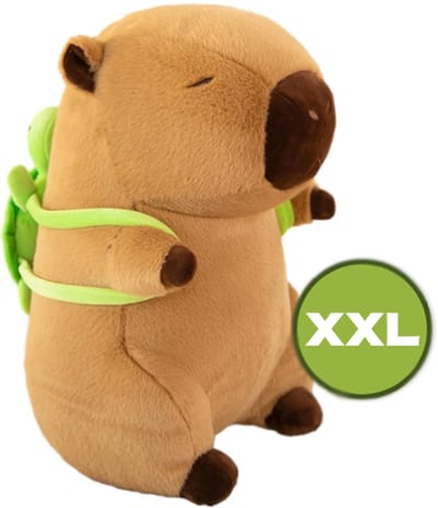 Capybara met Rugzak Pluche Knuffel XXL 70 cm - Grote XXL Capibara met Rugtas Knuffels - Knuffeldier Knuffelvriend - Groot Bruin Dierenknuffel - Kapibara Kapybara - Speelgoed kawaii kussen TikTok Plush Toy