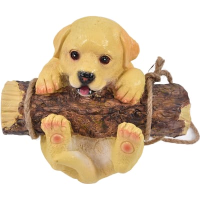 Hars Schommelende Puppy Hond Standbeeld Simulatie Dier Model Beeldje Sculptuur Ambachten Buiten Tuin brown