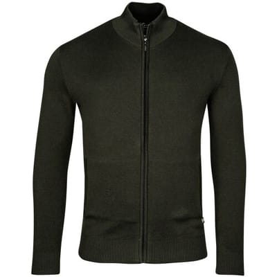 Baileys Vest Cardigan Zip Allover 2-Tone Donker Groen / male