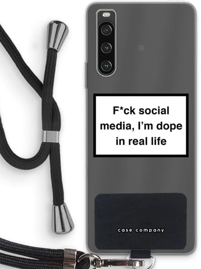 Case Company® - Hoesje met koord geschikt voor Sony Xperia 10 IV hoesje met Koord - I'm dope - Telefoonhoesje met Zwart Koord - Bescherming aan alle Kanten en Over de Schermrand