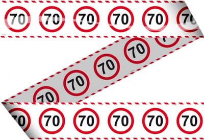 Markeerlint - 70 jaar - 15 meter - Afzetlint - Stopborden - Verjaardag
