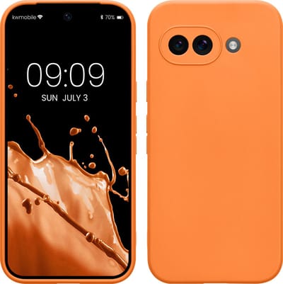 kwmobile telefoonhoesje geschikt voor Google Pixel 9a - Hoesje voor smartphone - Precisie camera uitsnede - In fruitig oranje