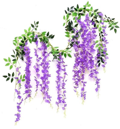 Dailygoods- Bloemenslinger 180 cm - 2 Stuks Kunstbloemen - Nepbloemen Wisteria - Kunstbloemenslinger - Decoratie Bruiloft - Realistische Details