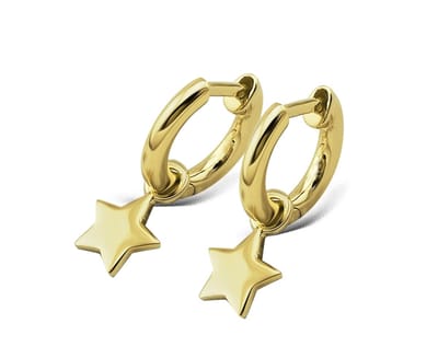 Oorringen met Ster Hanger Zilver Gold-plated JE011G