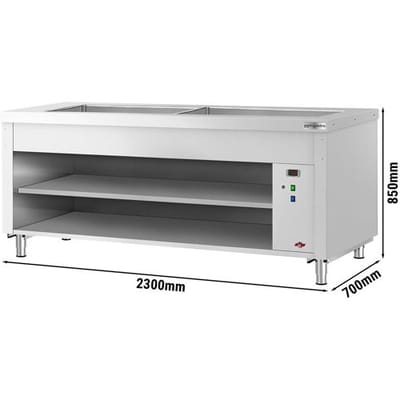 GGM Gastro Buffettheke KOPENHAGEN - 2310mm - mit Bainmarie - für 6x GN 1/1 - Edelstahl
