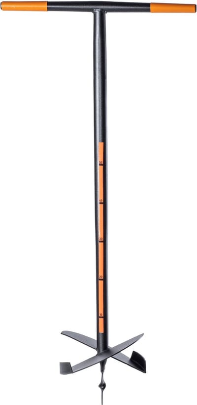 KADAX Handboor, grondboor van metaal, grondboor met dwarsgreep, spiraalboor voor tuin, paalboor, plantenboor, bloembollenboor, paalboor (250 mm)
