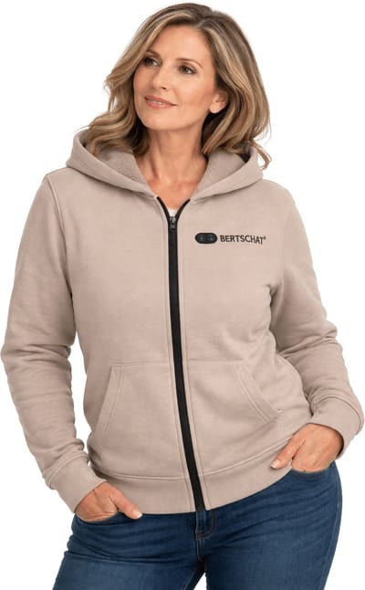 Verwarmde Hoodie - Vrouwen | Verwarmd Vest | Dual Heating | Beige | Incl. twee powerbanks | S