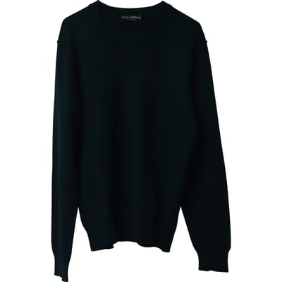 Dolce & Gabbana V-hals trui in groene kasjmier