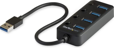 StarTech.com USB 3.0 Hub 4-poort USB hub - 4 - USB 3.0 - Zwart