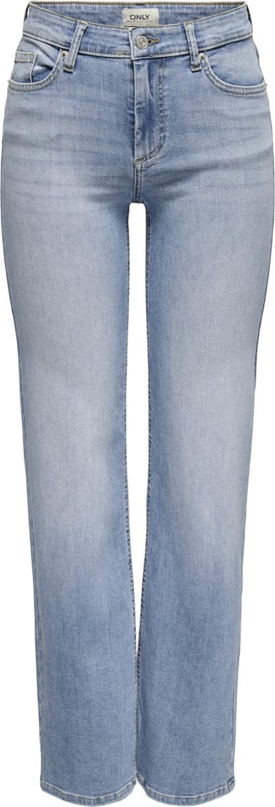 Only blauwe dames jeans   Blush   Regular waist   Stonewash wassing   Straight fit   5-Pocket zakken   Knoop- en ritssluiting   Regular waist Blauw