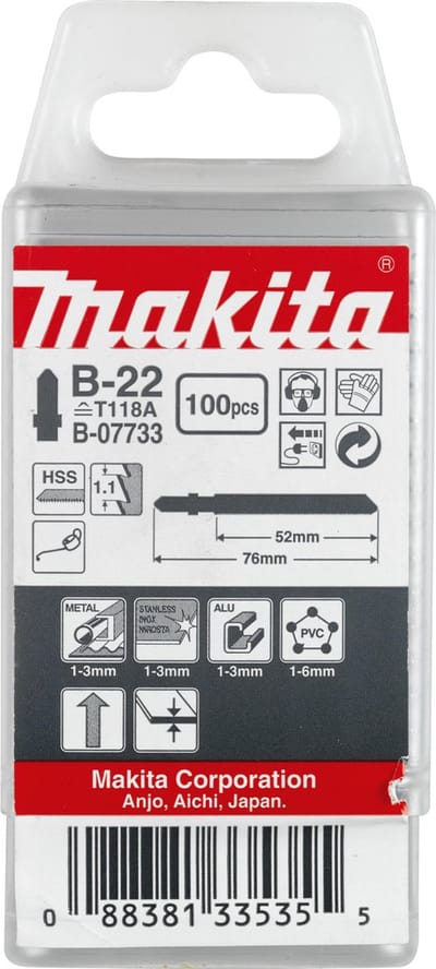 Makita B-07733 T 118 A Decoupeerzaagblad voor Dun Staal & Aluminium VE=100